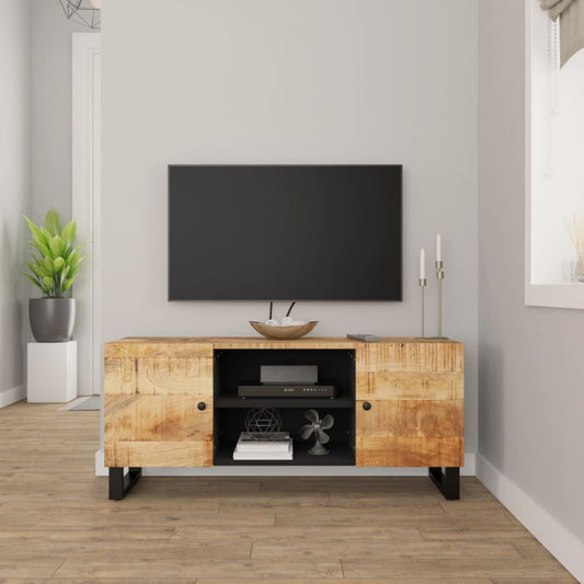 Tv-meubel 105x33x46cm massief mangohout is nu te koop bij PeponiXL, paradijselijk wonen!