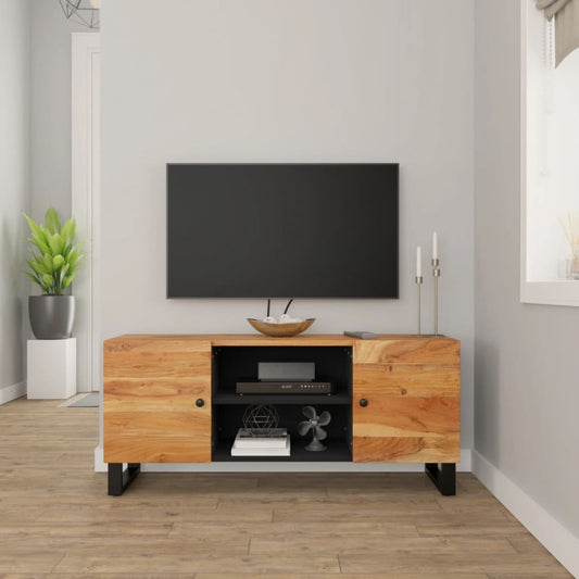 Tv-meubel 105x33x46 cm massief acaciahout is nu te koop bij PeponiXL, paradijselijk wonen!