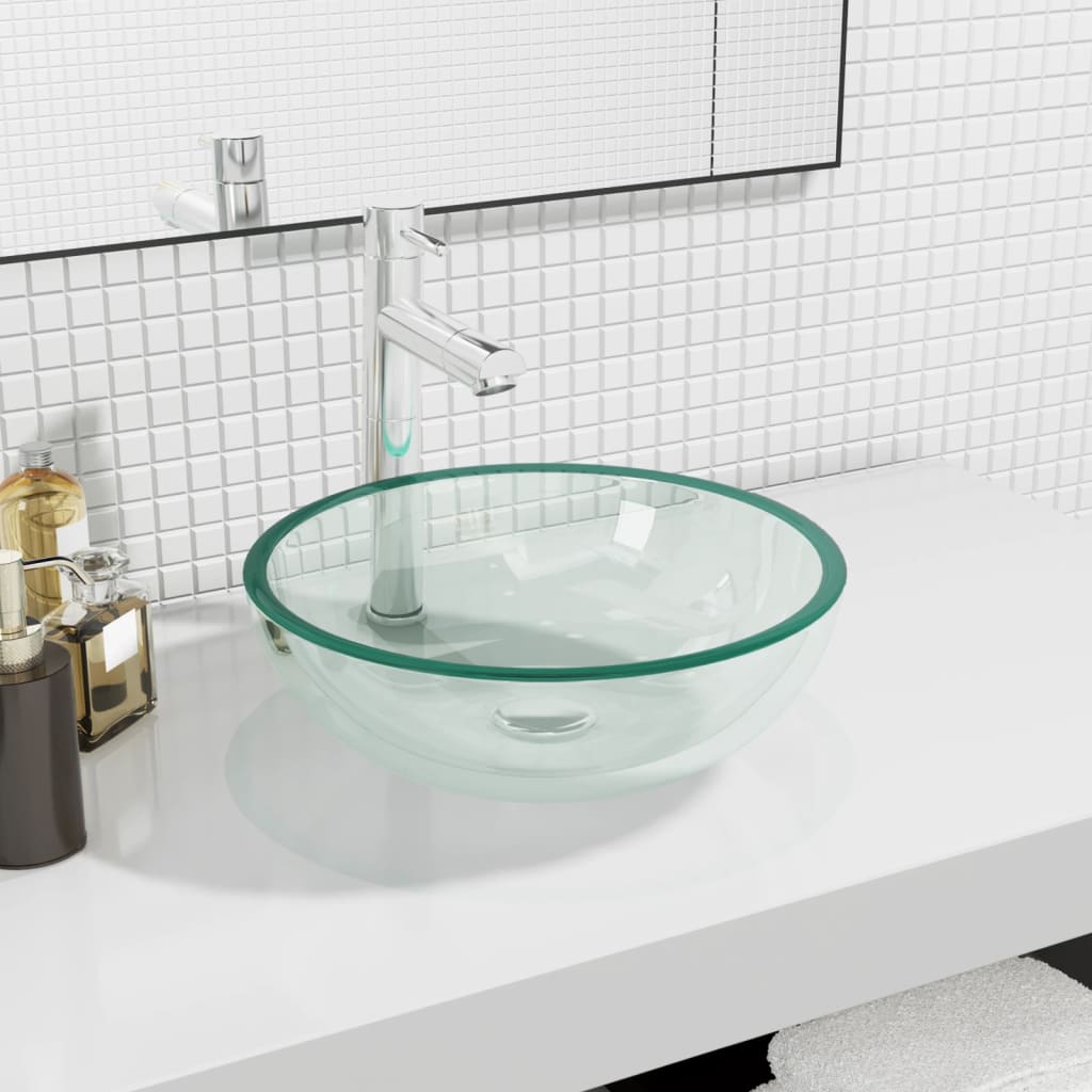Wasbak 35x12 cm gehard glas transparant is nu te koop bij PeponiXL, paradijselijk wonen!