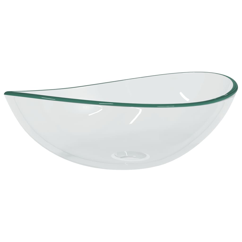 Wasbak 54,5x35x15,5 cm gehard glas transparant is nu te koop bij PeponiXL, paradijselijk wonen!