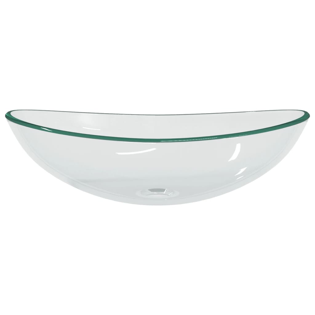Wasbak 54,5x35x15,5 cm gehard glas transparant is nu te koop bij PeponiXL, paradijselijk wonen!