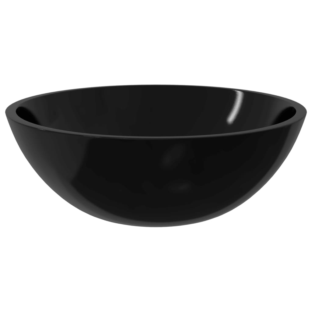 Wasbak 50x37x14 cm glas zwart is nu te koop bij PeponiXL, paradijselijk wonen!
