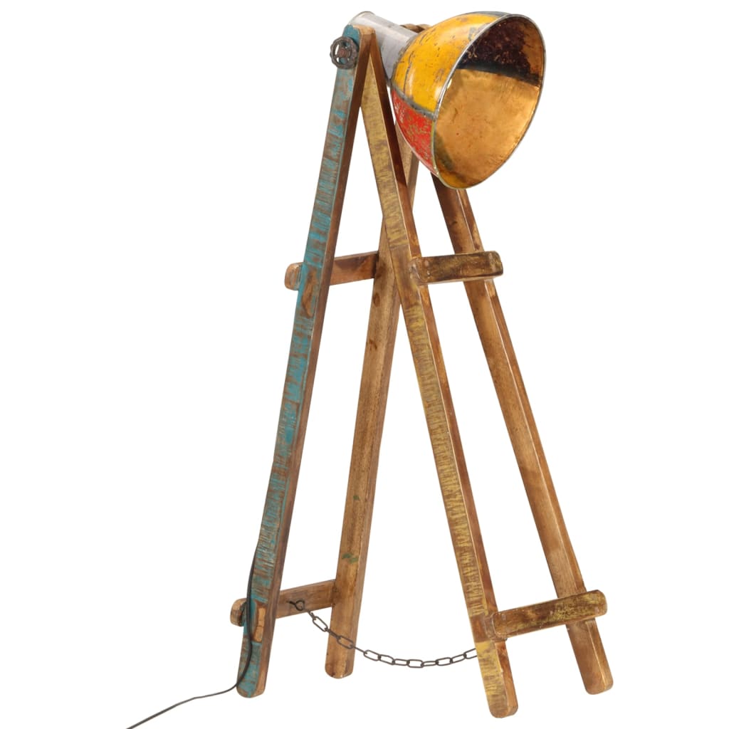 Vloerlamp E27 massief mangohout meerkleurig is nu te koop bij PeponiXL, paradijselijk wonen!