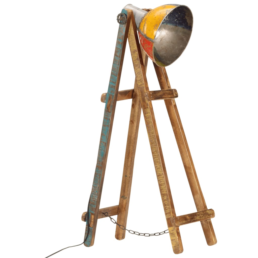 Vloerlamp E27 massief mangohout meerkleurig is nu te koop bij PeponiXL, paradijselijk wonen!