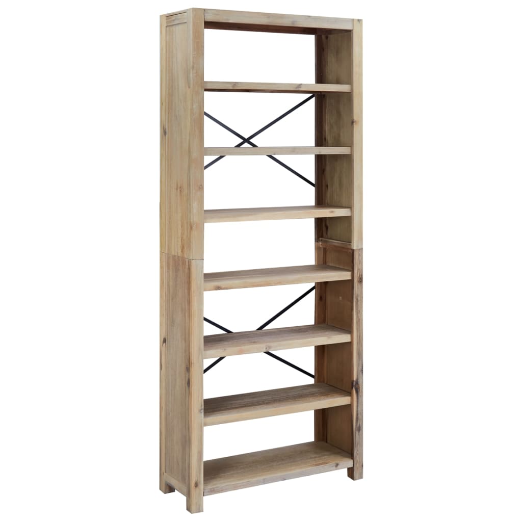 Boekenkast met 7 schappen 80x30x200 cm massief acaciahout is nu te koop bij PeponiXL, paradijselijk wonen!