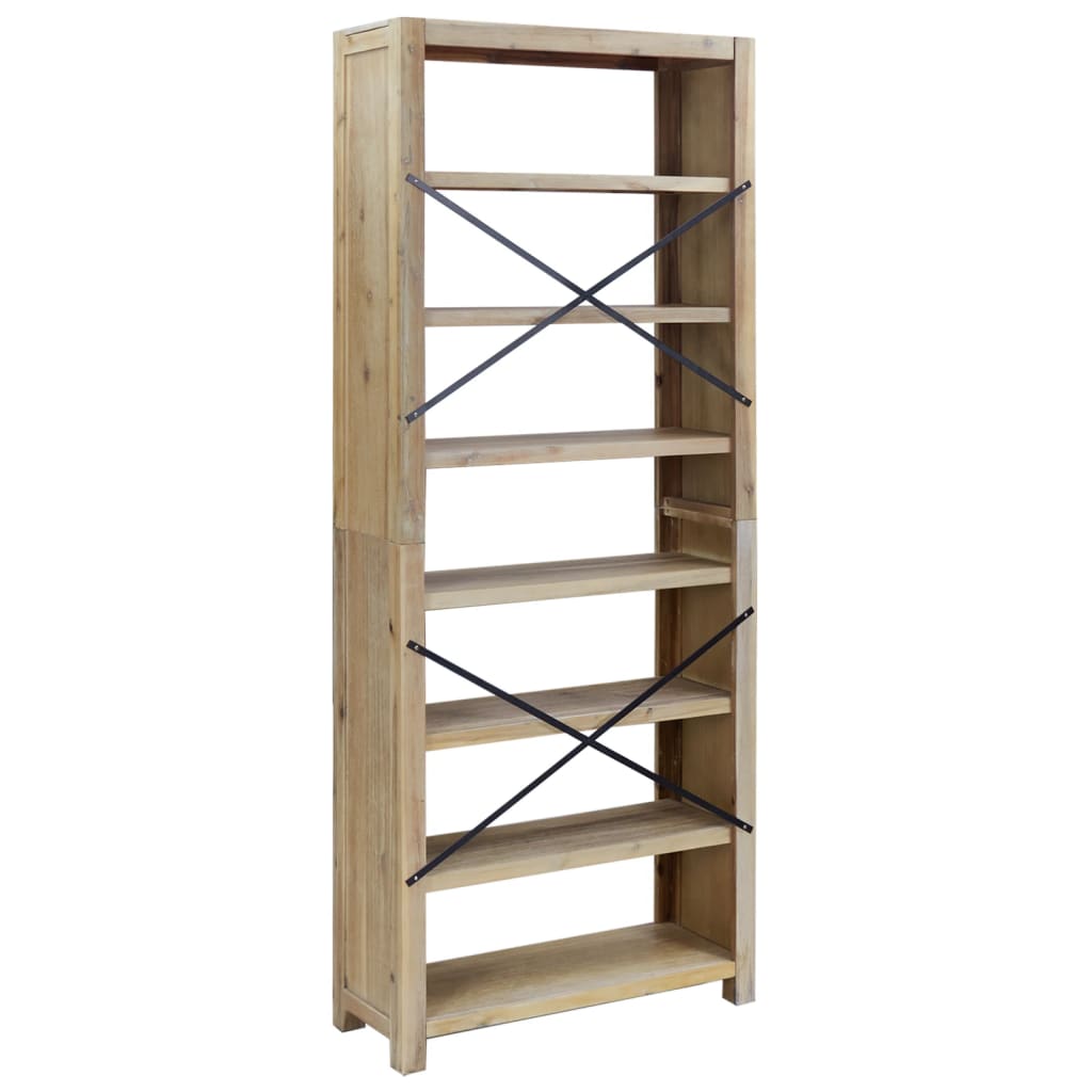 Boekenkast met 7 schappen 80x30x200 cm massief acaciahout is nu te koop bij PeponiXL, paradijselijk wonen!