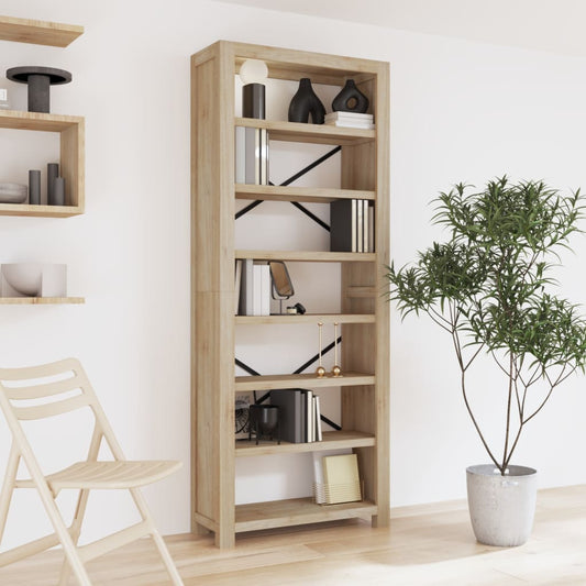 Boekenkast met 7 schappen 80x30x200 cm massief acaciahout is nu te koop bij PeponiXL, paradijselijk wonen!