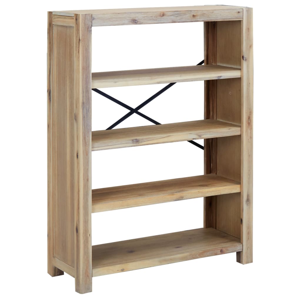 Boekenkast met 4 schappen 80x30x110 cm massief acaciahout is nu te koop bij PeponiXL, paradijselijk wonen!