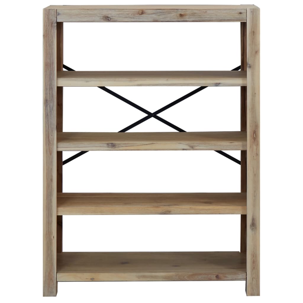 Boekenkast met 4 schappen 80x30x110 cm massief acaciahout is nu te koop bij PeponiXL, paradijselijk wonen!