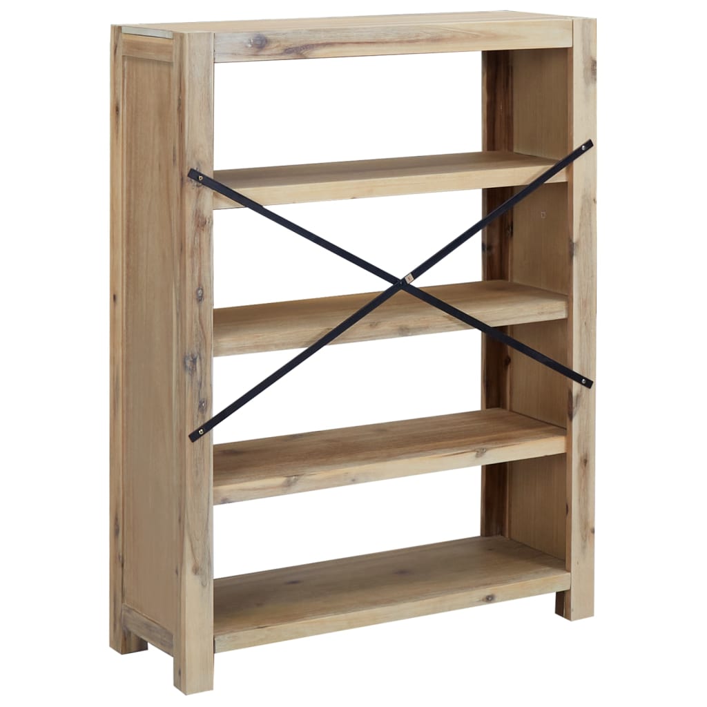 Boekenkast met 4 schappen 80x30x110 cm massief acaciahout is nu te koop bij PeponiXL, paradijselijk wonen!