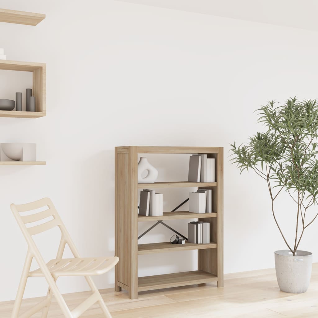 Boekenkast met 4 schappen 80x30x110 cm massief acaciahout is nu te koop bij PeponiXL, paradijselijk wonen!