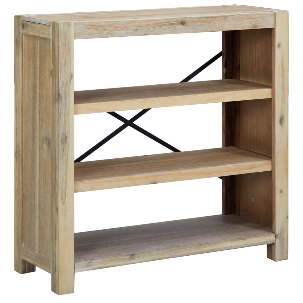 Boekenkast met 3 schappen 80x30x80 cm massief acaciahout is nu te koop bij PeponiXL, paradijselijk wonen!