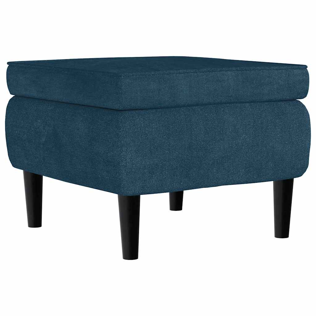 Fauteuil met voetenbank fluweel blauw is nu te koop bij PeponiXL, paradijselijk wonen!