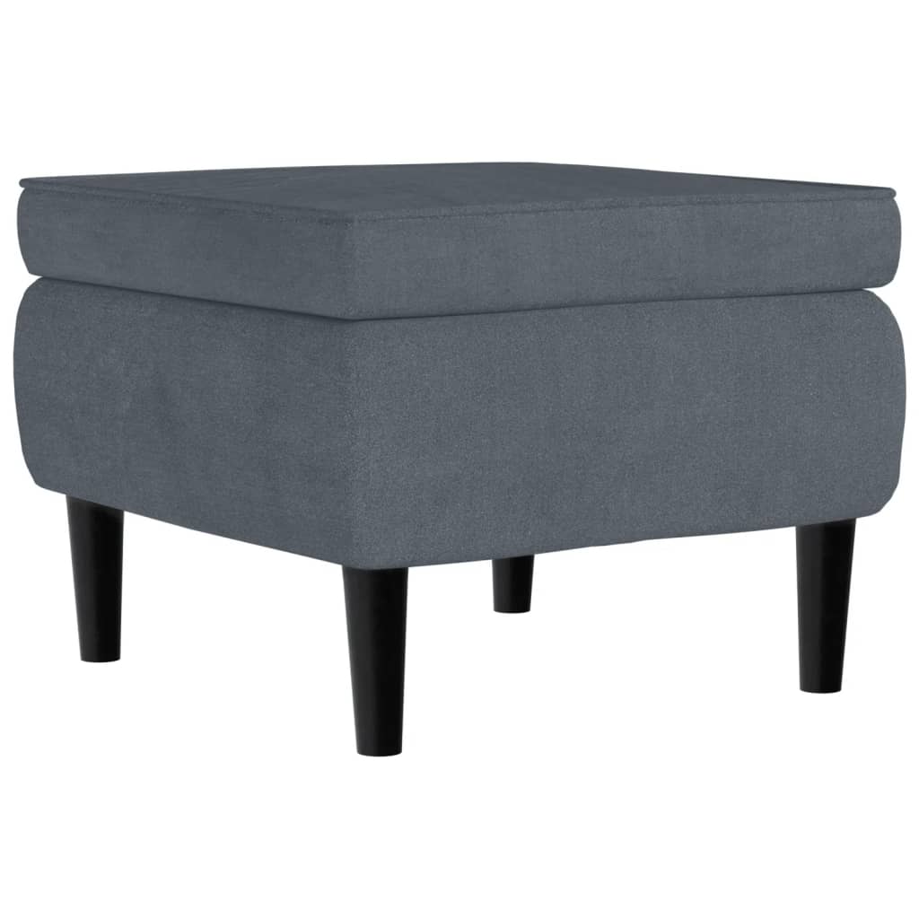 Fauteuil met voetenbank fluweel donkergrijs is nu te koop bij PeponiXL, paradijselijk wonen!