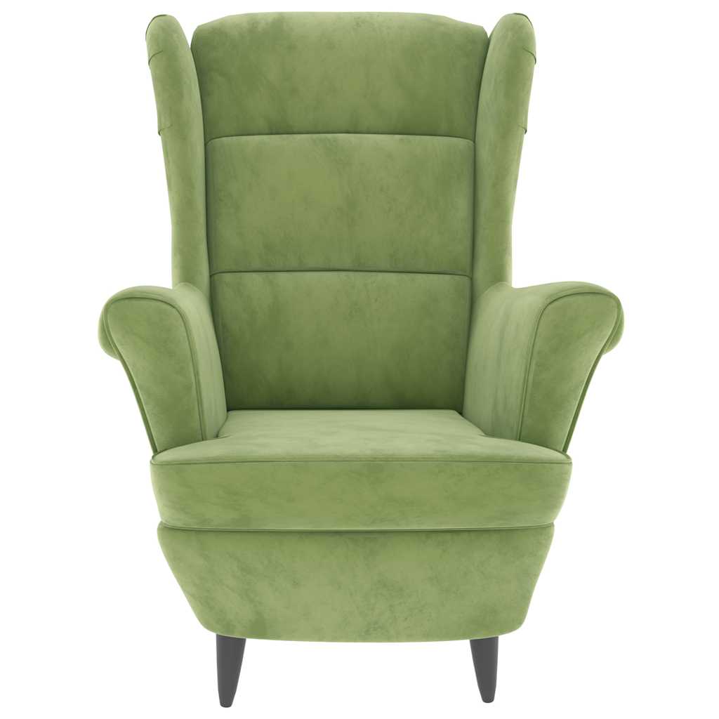 Fauteuil met voetenbank fluweel lichtgroen is nu te koop bij PeponiXL, paradijselijk wonen!