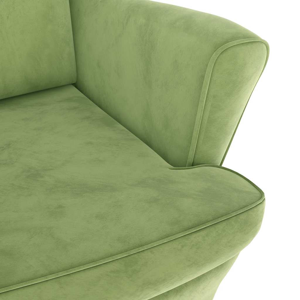 Fauteuil met voetenbank fluweel lichtgroen is nu te koop bij PeponiXL, paradijselijk wonen!