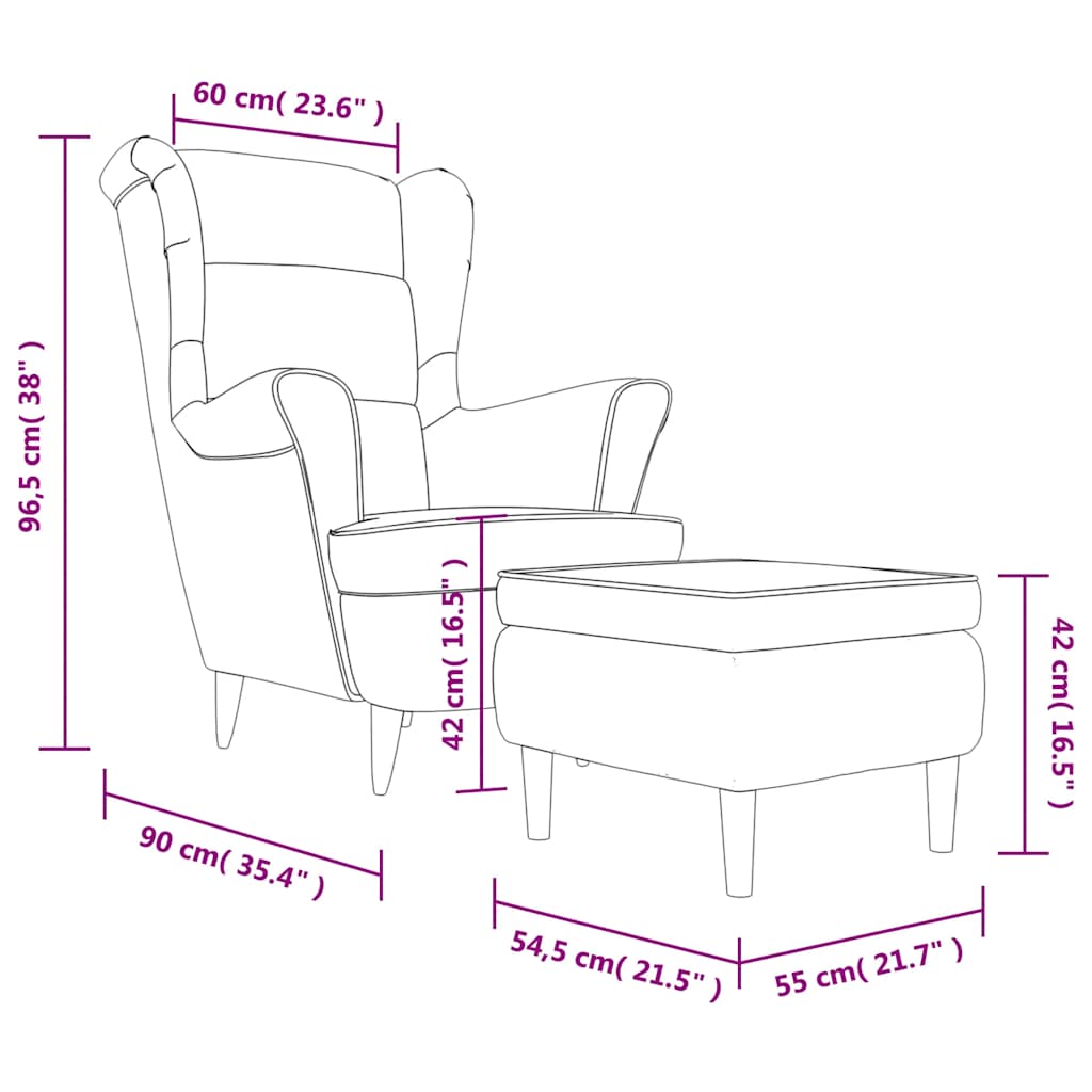Fauteuil met voetenbank fluweel lichtgroen is nu te koop bij PeponiXL, paradijselijk wonen!