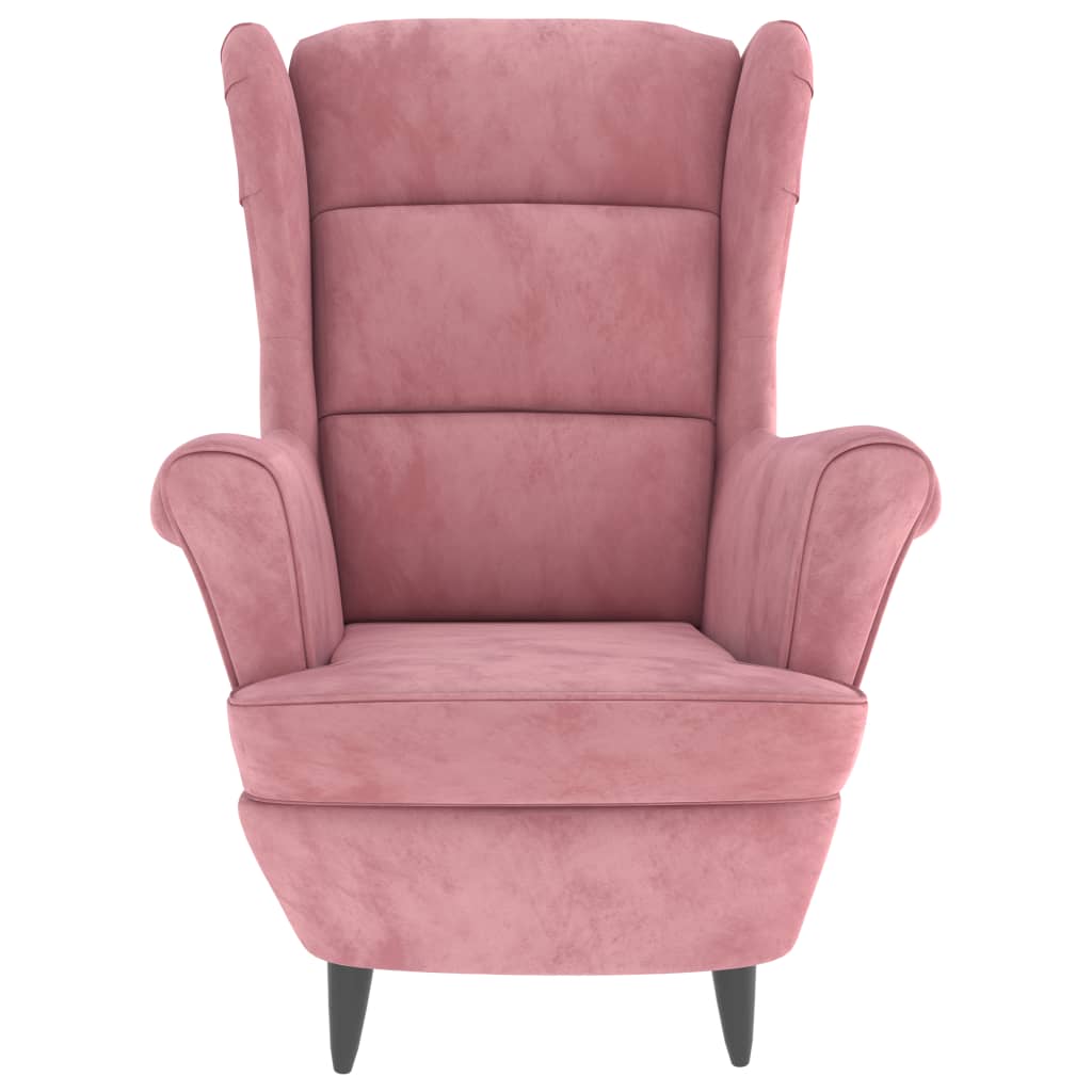 Fauteuil met voetenbank fluweel roze is nu te koop bij PeponiXL, paradijselijk wonen!
