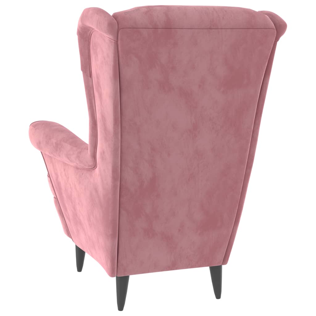 Fauteuil met voetenbank fluweel roze is nu te koop bij PeponiXL, paradijselijk wonen!