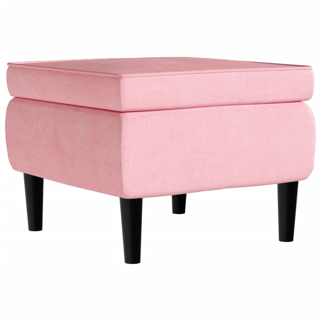 Fauteuil met voetenbank fluweel roze is nu te koop bij PeponiXL, paradijselijk wonen!
