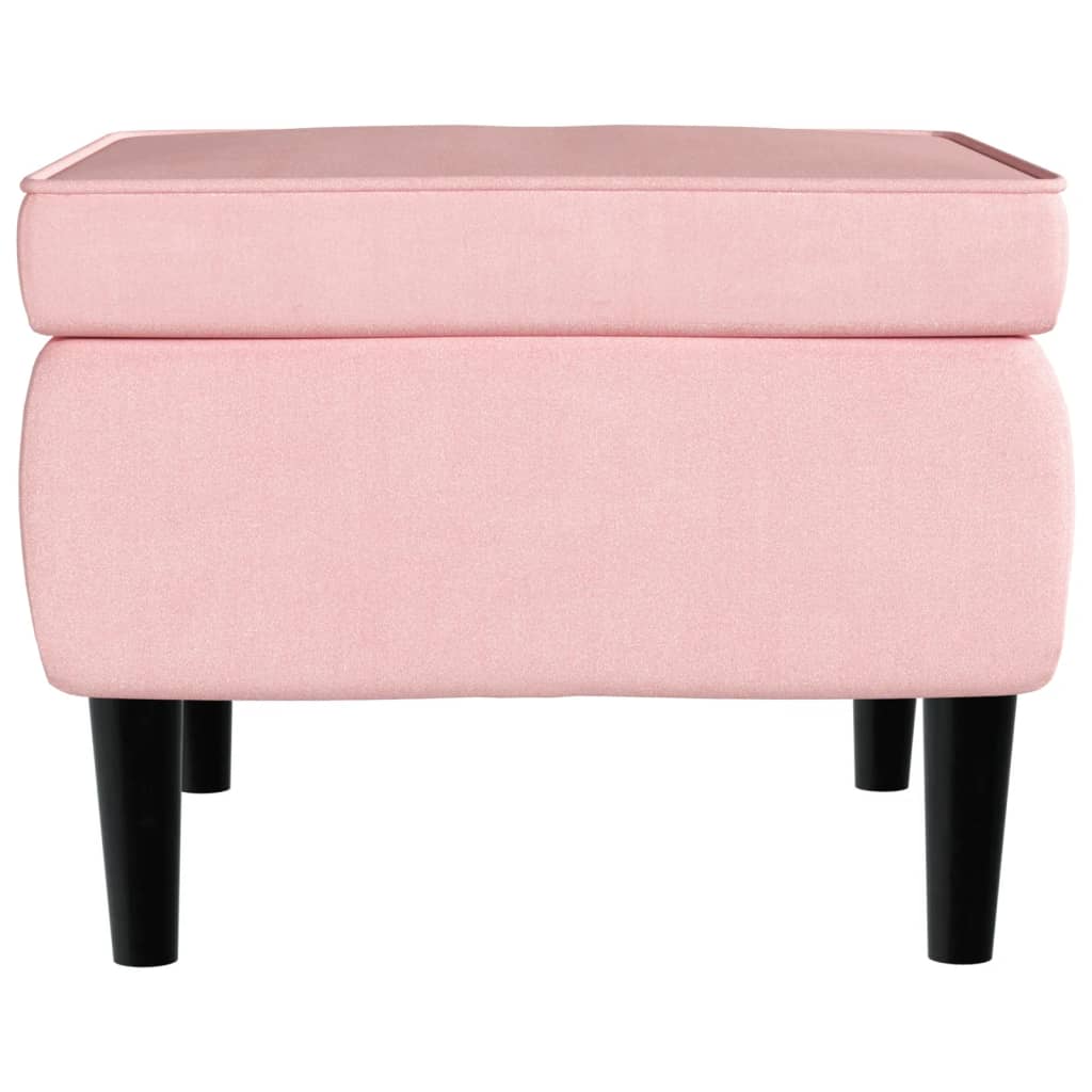 Fauteuil met voetenbank fluweel roze is nu te koop bij PeponiXL, paradijselijk wonen!