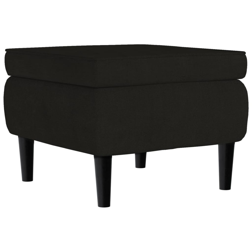 Fauteuil met voetenbank fluweel zwart is nu te koop bij PeponiXL, paradijselijk wonen!