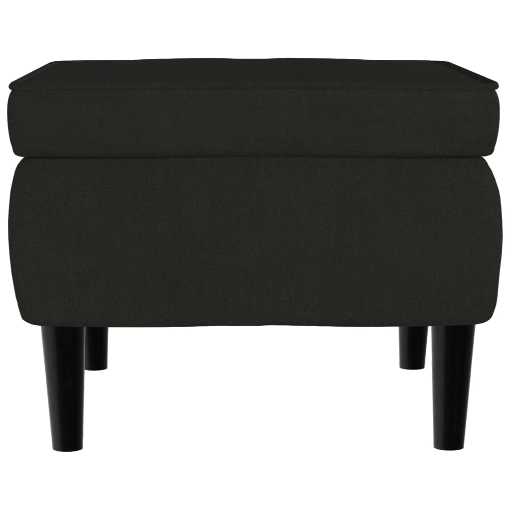 Fauteuil met voetenbank fluweel zwart is nu te koop bij PeponiXL, paradijselijk wonen!