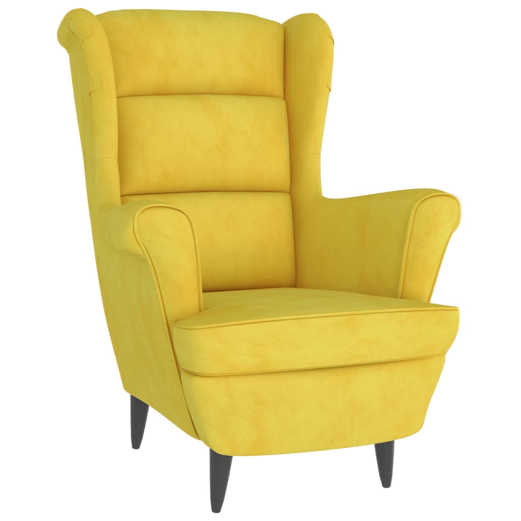 Fauteuil met voetenbank fluweel mosterdgeel is nu te koop bij PeponiXL, paradijselijk wonen!