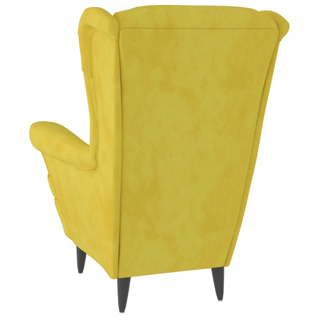 Fauteuil met voetenbank fluweel mosterdgeel is nu te koop bij PeponiXL, paradijselijk wonen!
