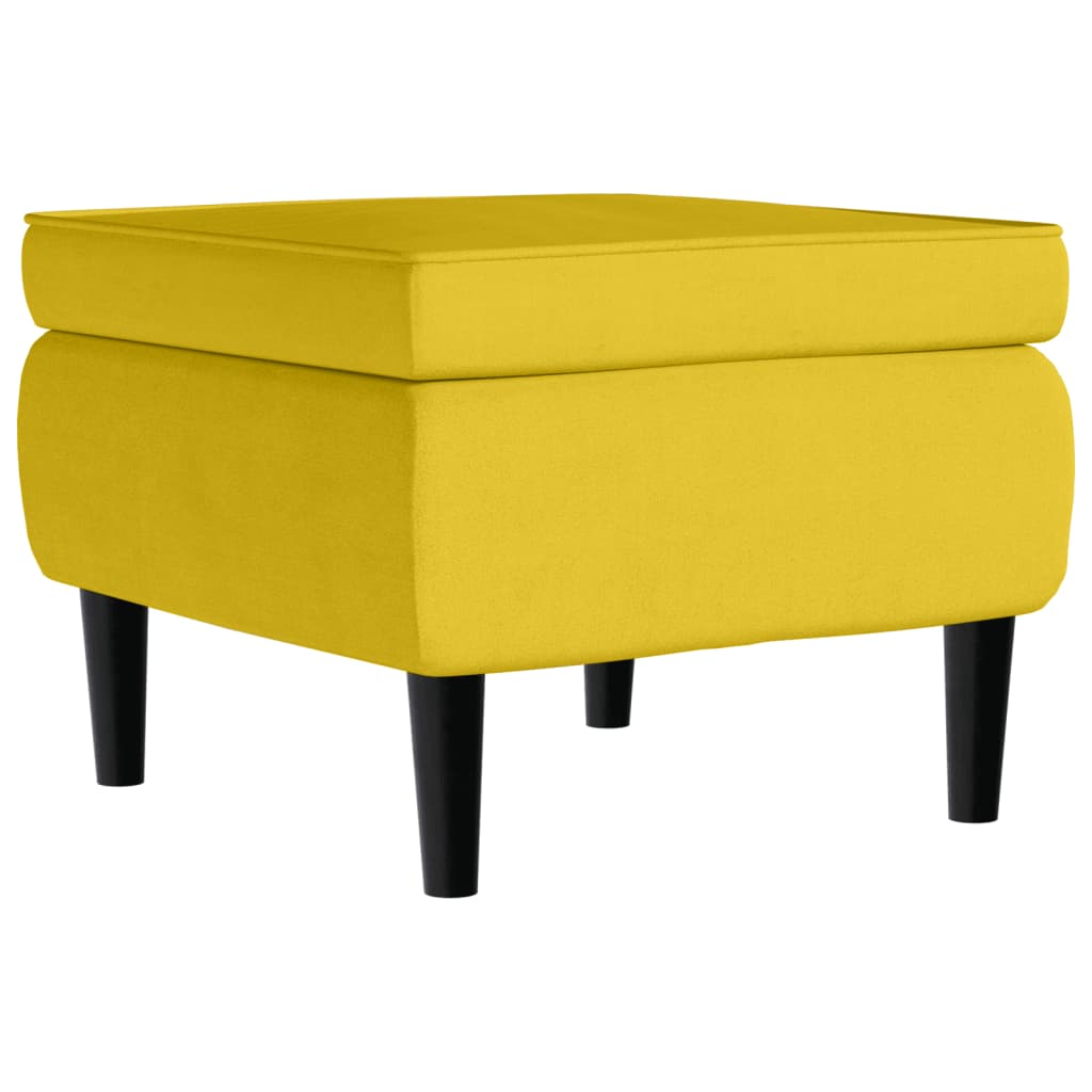 Fauteuil met voetenbank fluweel mosterdgeel is nu te koop bij PeponiXL, paradijselijk wonen!