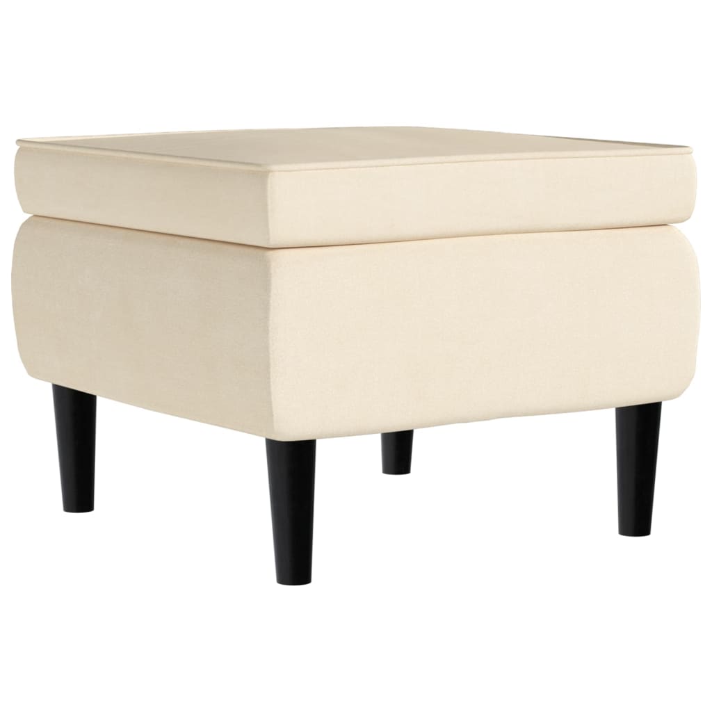 Fauteuil met voetenbank fluweel crèmekleurig is nu te koop bij PeponiXL, paradijselijk wonen!