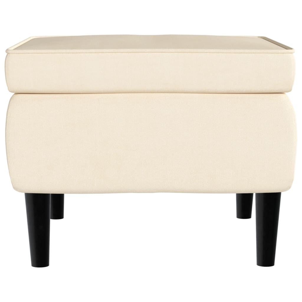 Fauteuil met voetenbank fluweel crèmekleurig is nu te koop bij PeponiXL, paradijselijk wonen!
