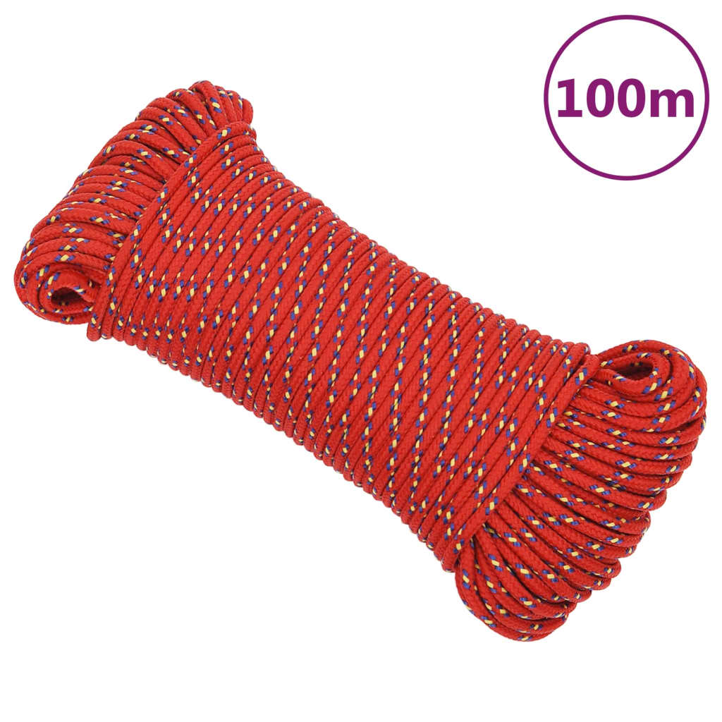 Boottouw 3 mm 100 m polypropyleen rood is nu te koop bij PeponiXL, paradijselijk wonen!