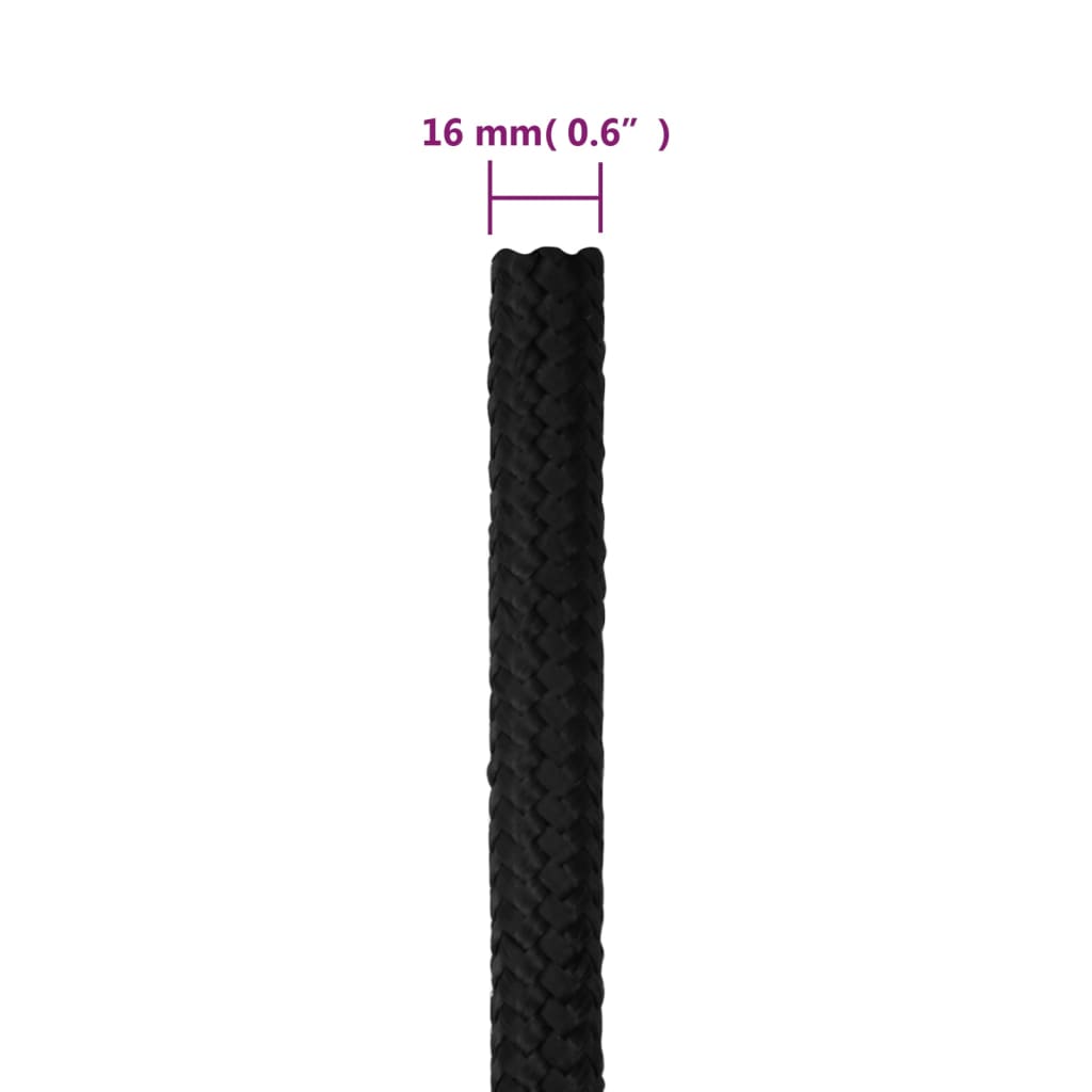 Boottouw 16 mm 100 m polypropeen zwart is nu te koop bij PeponiXL, paradijselijk wonen!