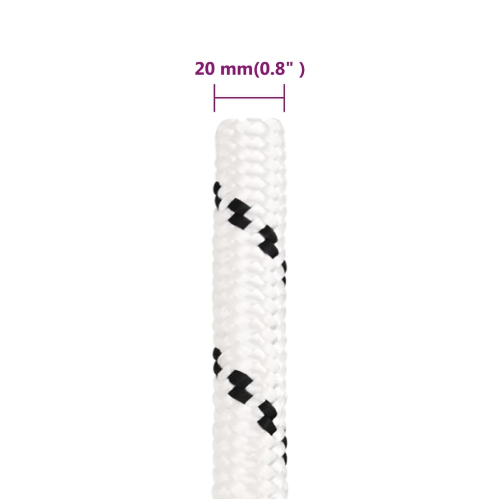 Boottouw gevlochten 20 mmx100 m polyester wit is nu te koop bij PeponiXL, paradijselijk wonen!