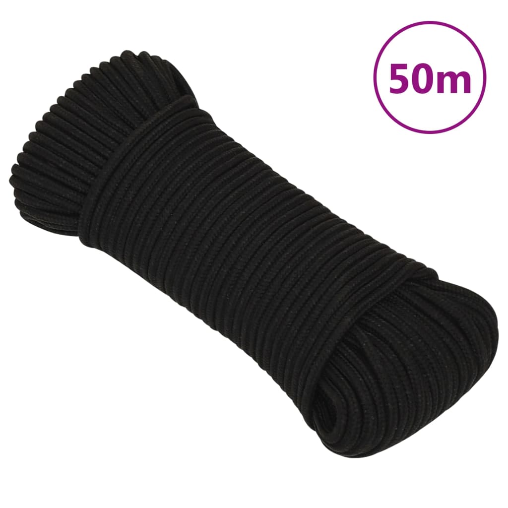 Werktouw 3 mm 50 m polyester zwart is nu te koop bij PeponiXL, paradijselijk wonen!