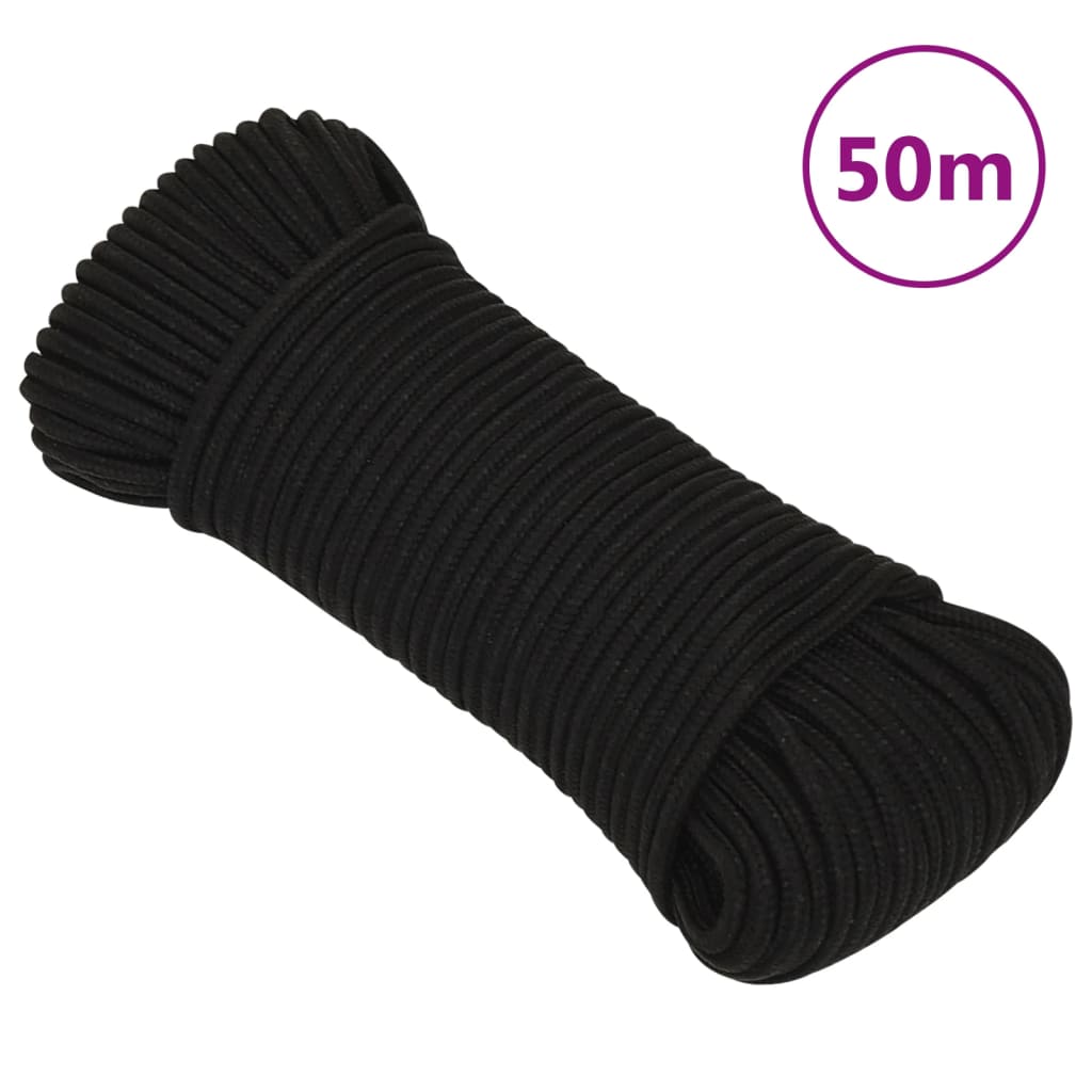 Werktouw 4 mm 50 m polyester zwart is nu te koop bij PeponiXL, paradijselijk wonen!