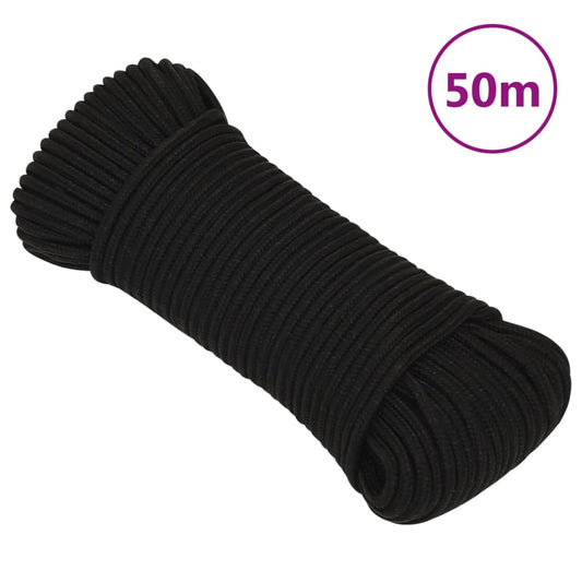Werktouw 4 mm 50 m polyester zwart is nu te koop bij PeponiXL, paradijselijk wonen!