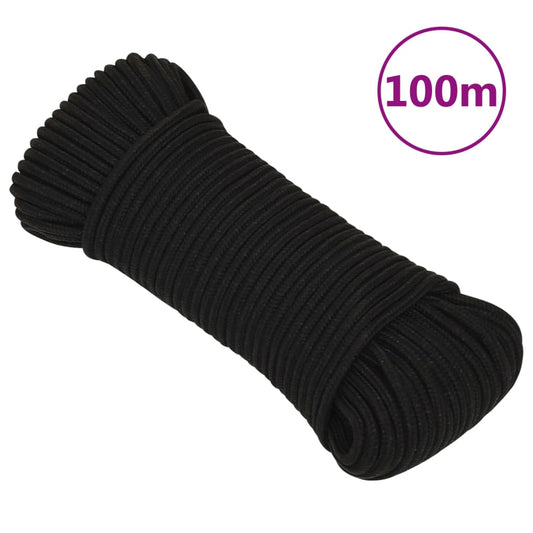 Werktouw 4 mm 100 m polyester zwart is nu te koop bij PeponiXL, paradijselijk wonen!