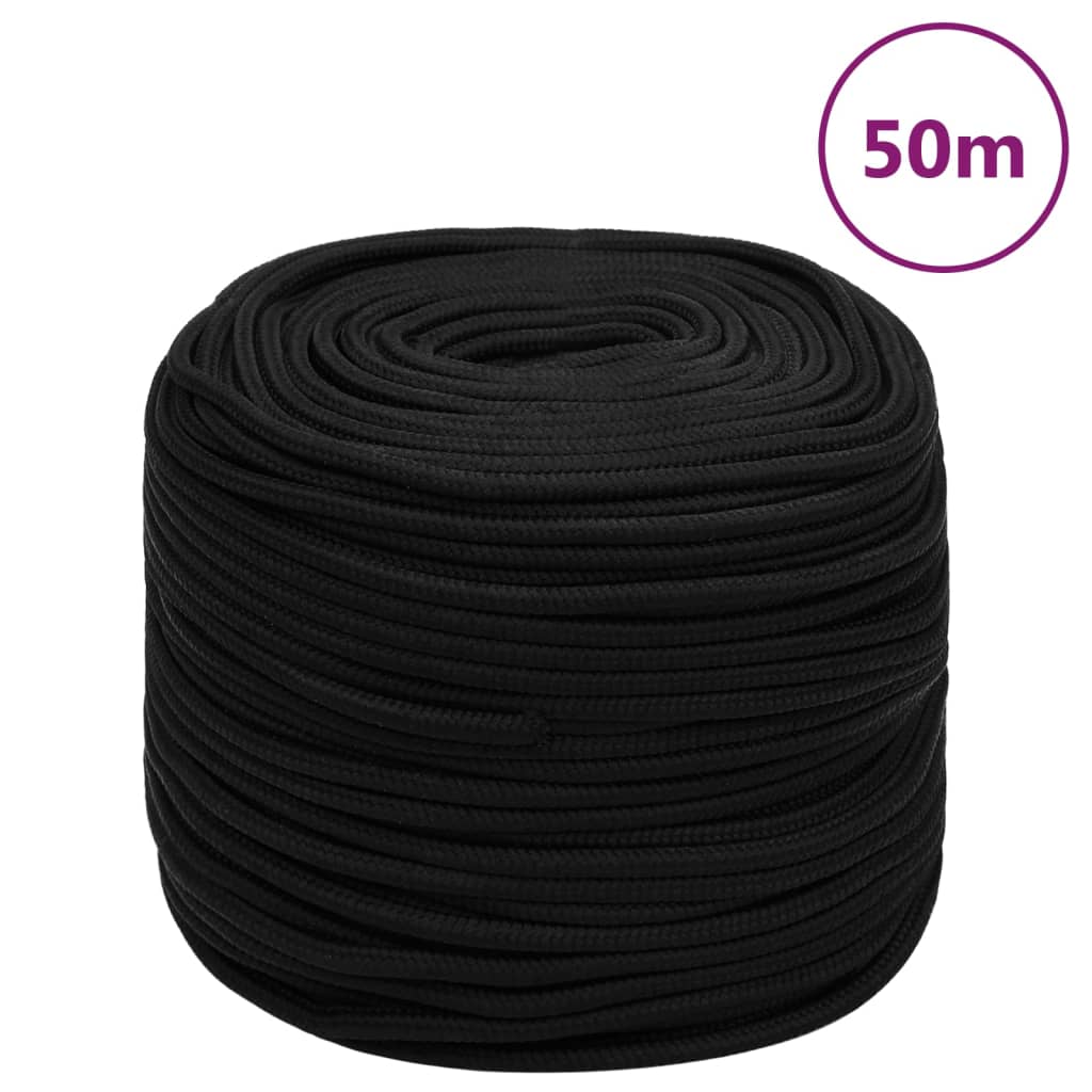 Werktouw 6 mm 50 m polyester zwart is nu te koop bij PeponiXL, paradijselijk wonen!