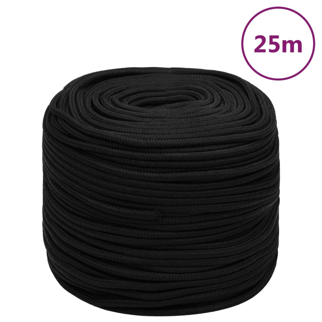 Werktouw 8 mm 25 m polyester zwart is nu te koop bij PeponiXL, paradijselijk wonen!