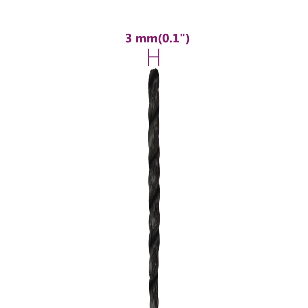Werktouw 3 mm 25 m polypropeen zwart is nu te koop bij PeponiXL, paradijselijk wonen!