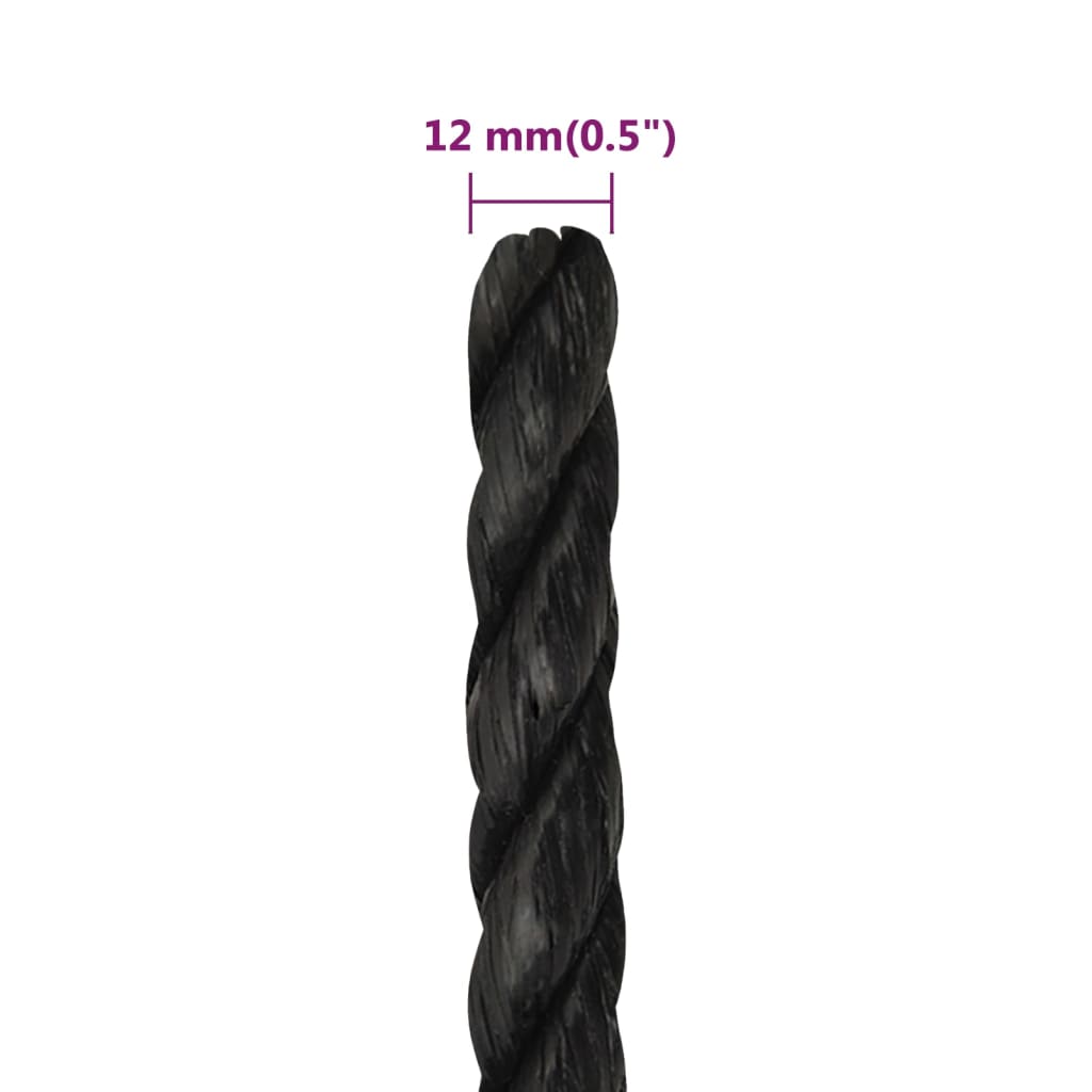 Werktouw 12 mm 500 m polypropeen zwart is nu te koop bij PeponiXL, paradijselijk wonen!