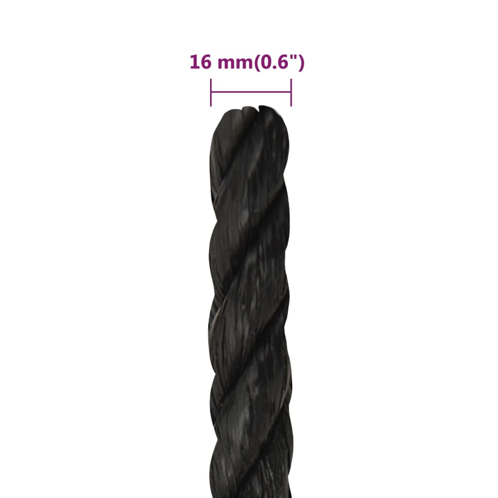 Werktouw 16 mm 250 m polypropeen zwart is nu te koop bij PeponiXL, paradijselijk wonen!