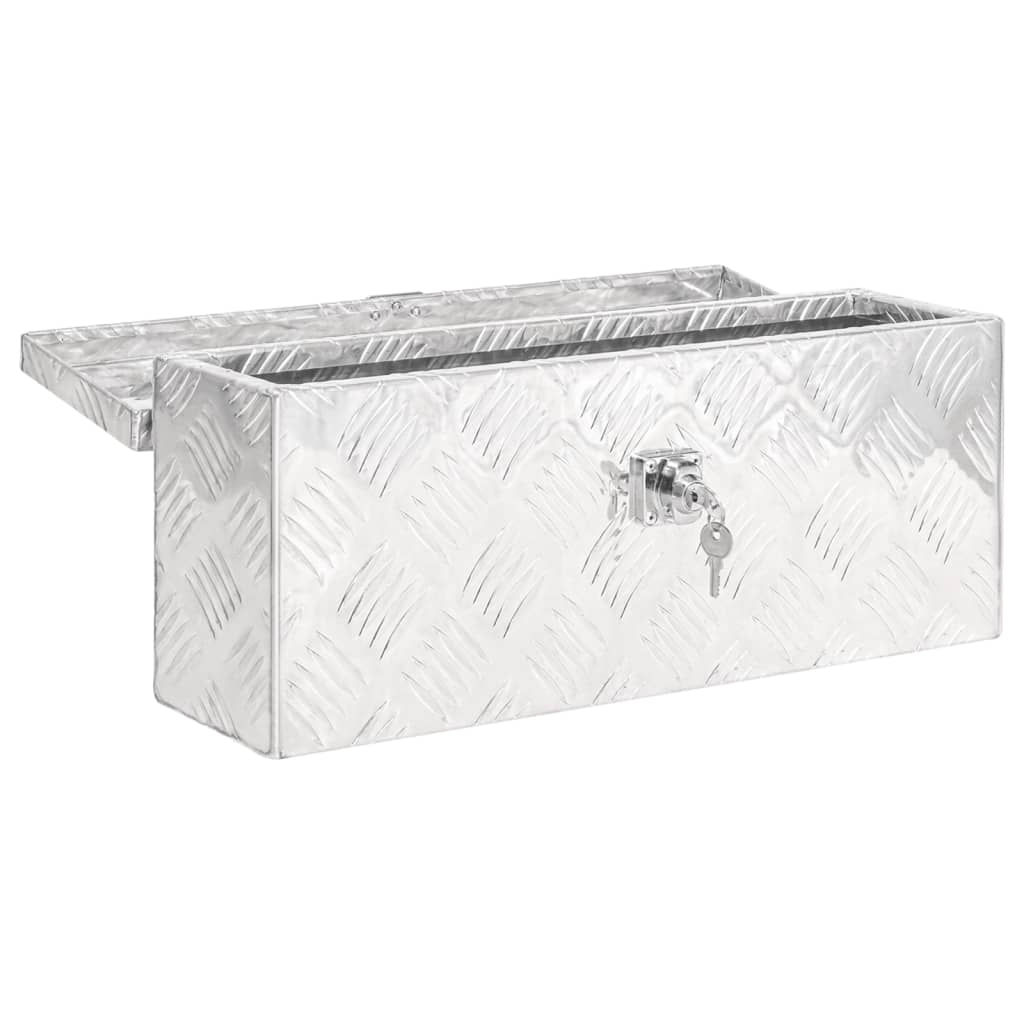 Opbergbox 50x15x20,5 cm aluminium zilverkleurig is nu te koop bij PeponiXL, paradijselijk wonen!