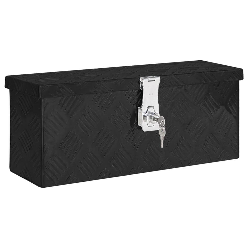 Opbergbox 50x15x20,5 cm aluminium zwart is nu te koop bij PeponiXL, paradijselijk wonen!