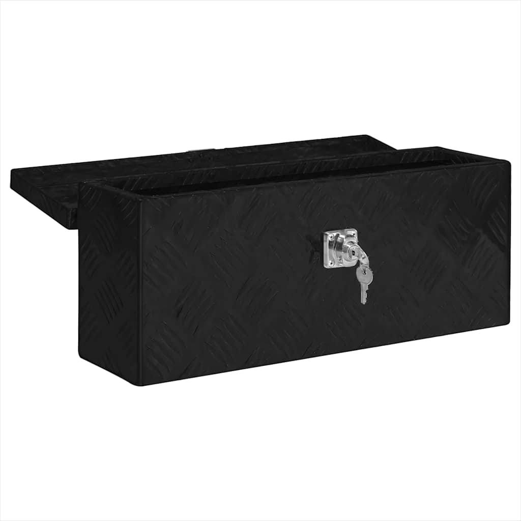Opbergbox 50x15x20,5 cm aluminium zwart is nu te koop bij PeponiXL, paradijselijk wonen!
