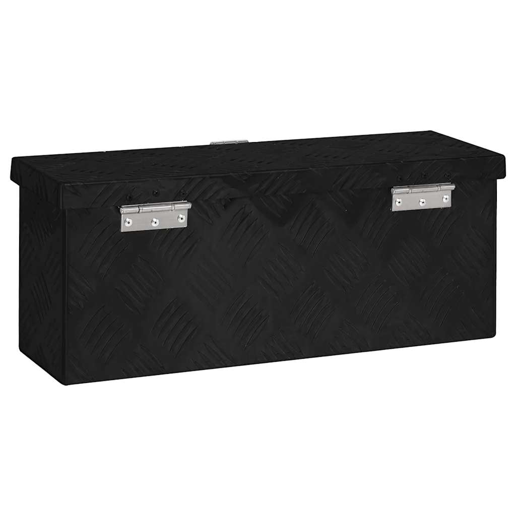 Opbergbox 50x15x20,5 cm aluminium zwart is nu te koop bij PeponiXL, paradijselijk wonen!
