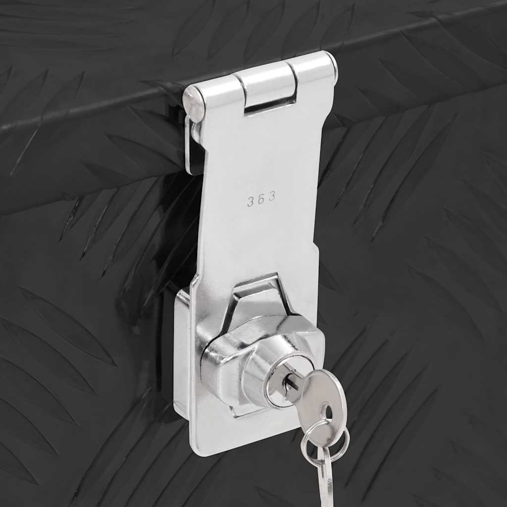 Opbergbox 50x15x20,5 cm aluminium zwart is nu te koop bij PeponiXL, paradijselijk wonen!