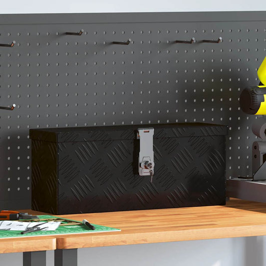 Opbergbox 50x15x20,5 cm aluminium zwart is nu te koop bij PeponiXL, paradijselijk wonen!